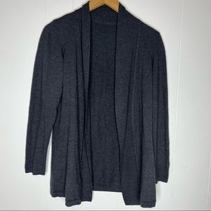 Woolmark Wool Sweater Open Cardigan Sz M Gray